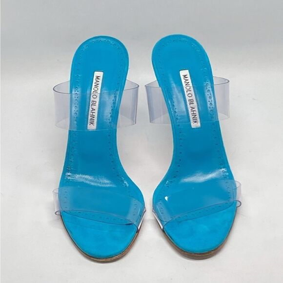 Manolo Blahnik Scolto 90MM PVC Mules size 38 - Picture 4 of 13